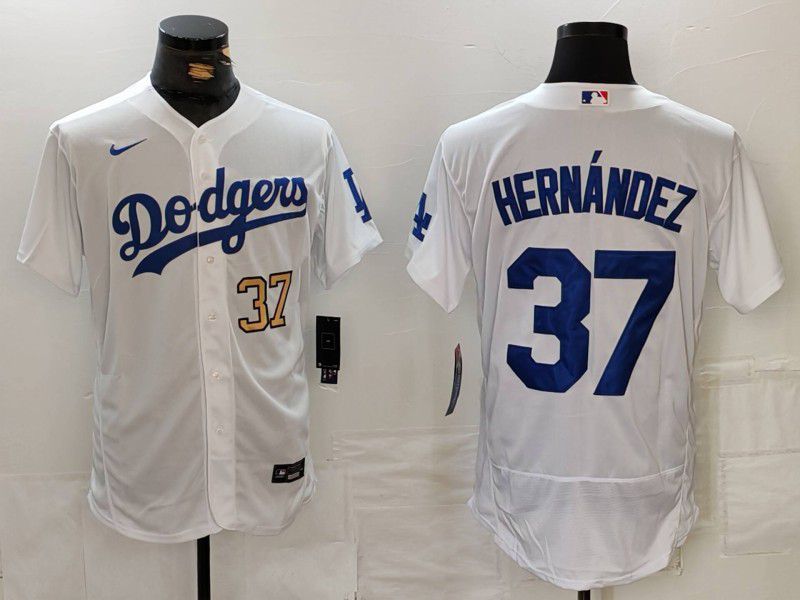 Men Los Angeles Dodgers #37 Hernandez White Nike Elite 2024 MLB Jersey style 7261->los angeles dodgers->MLB Jersey